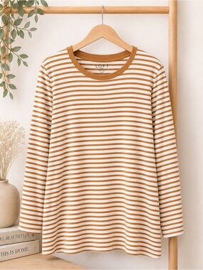 Loft plus striped long sleeve top